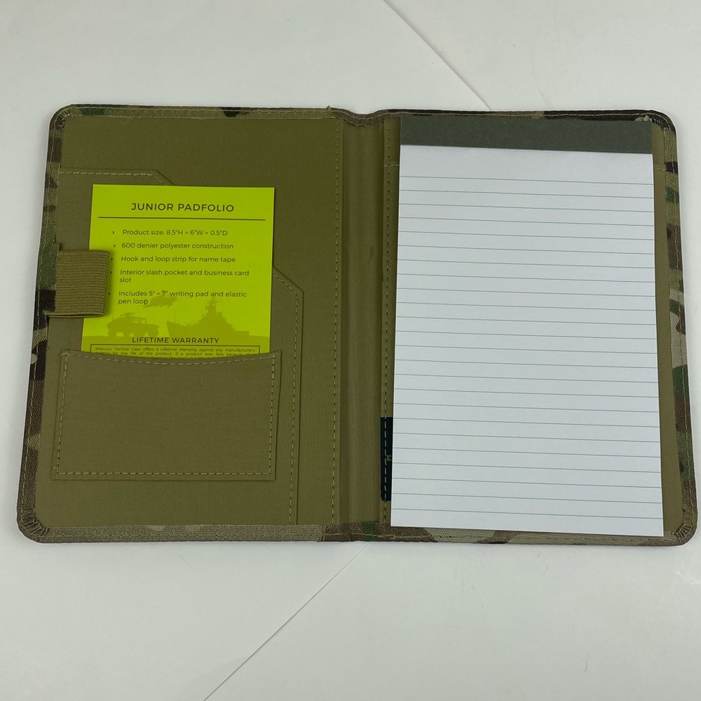 Mercury Tactical Junior Padfolio Camo 5x7 Notepad Organizer NEW